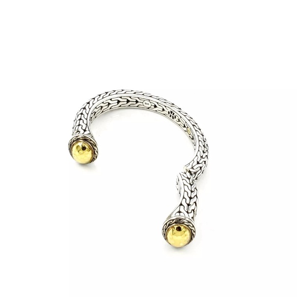 John Hardy Palu Collection Sterling Silver and 22K Kick Cuff Bracelet - Picture 3 of 5